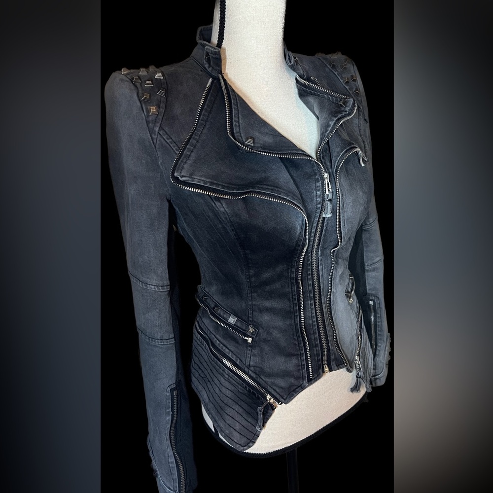 Studded Black Women's Jacket - Picture 2 of 16